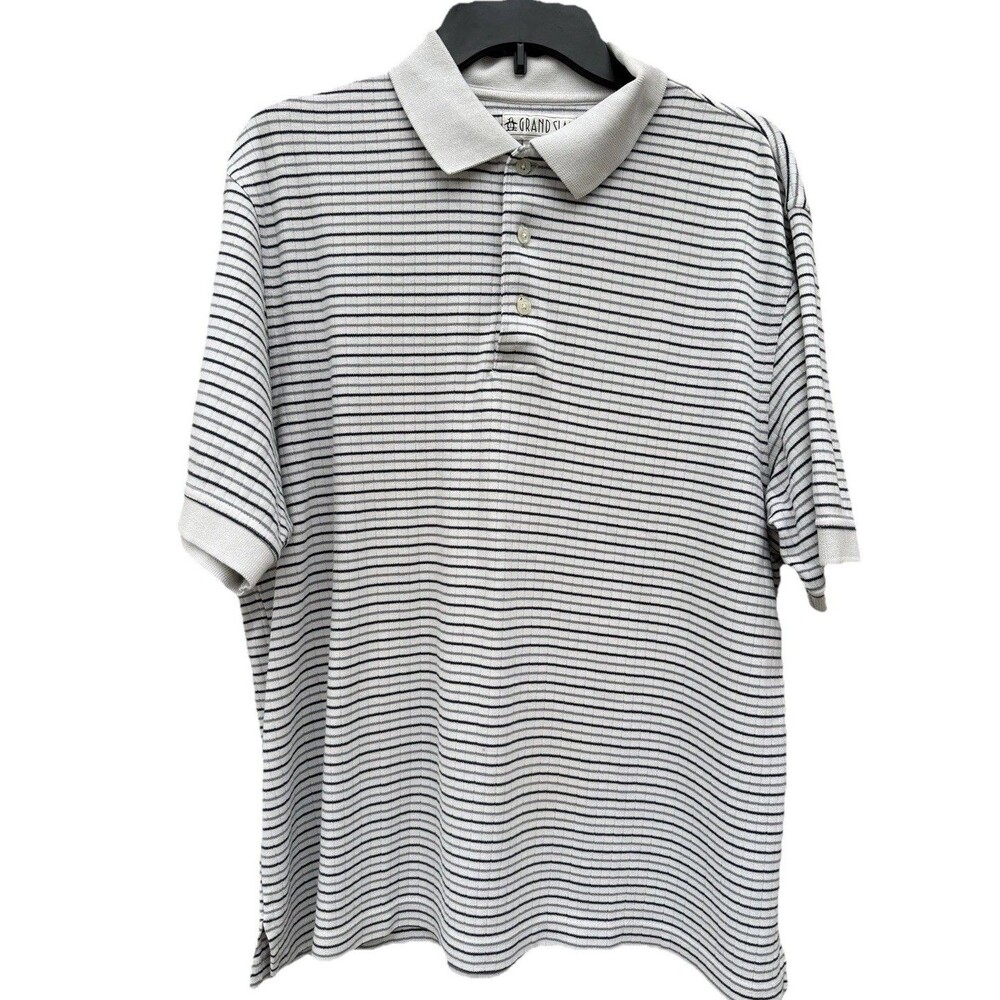 Grand Slam Polo Shirt, stripes, Short Sleeves Golf Athletic Men L